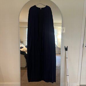 Navy Long Sleeve Cape Dress